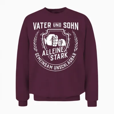 Vatertag Tshirt Kind Vater Sohn Opa Papa Dad Herrentag Unisex Sweatshirt - Maroon