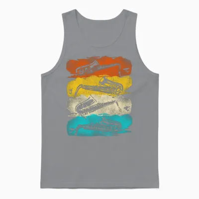 Saxophone Retro Vintage Unisex Tank Top - Sport Grey