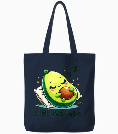 Schlavocado Avocado Sleep Shirt Funny Sleeping Night Shirt T-Shirt, White Tote Bags - Navy
