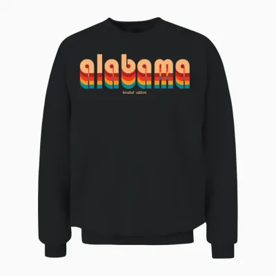 Alabama Retro Unisex Sweatshirt - Black