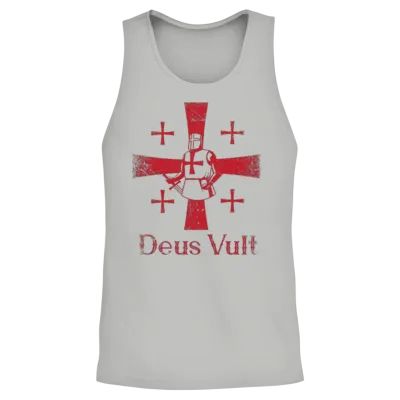 Deus Vult God Wants It Latin Templar Knight Unisex Tank Top - Ash