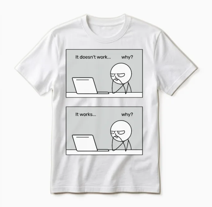 It Doesn't Work... Why? It Works... Why? Unisex T-Shirt in White