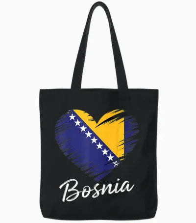 Bosnien Und Herzegowina Flagge Bosnische Wurzeln Tote Bags - Black