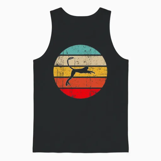 Monkey Retro Unisex Tank Top in Black