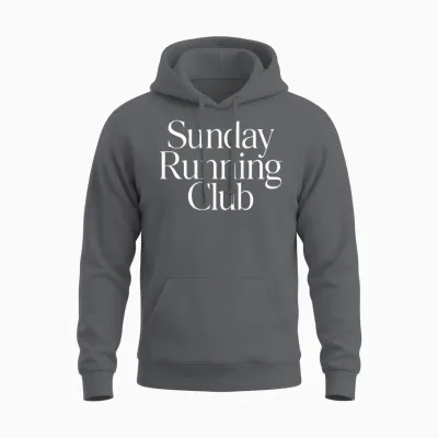 Sunday Running Club X Jogger Jogging Runner Fitness Gym Back Unisex Hoodie - Charcoal
