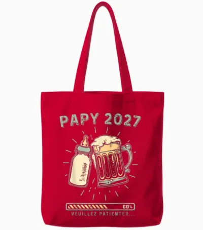 Papy 2027 Futur Grand Père Révélation Grossesse Tote Bags - Red