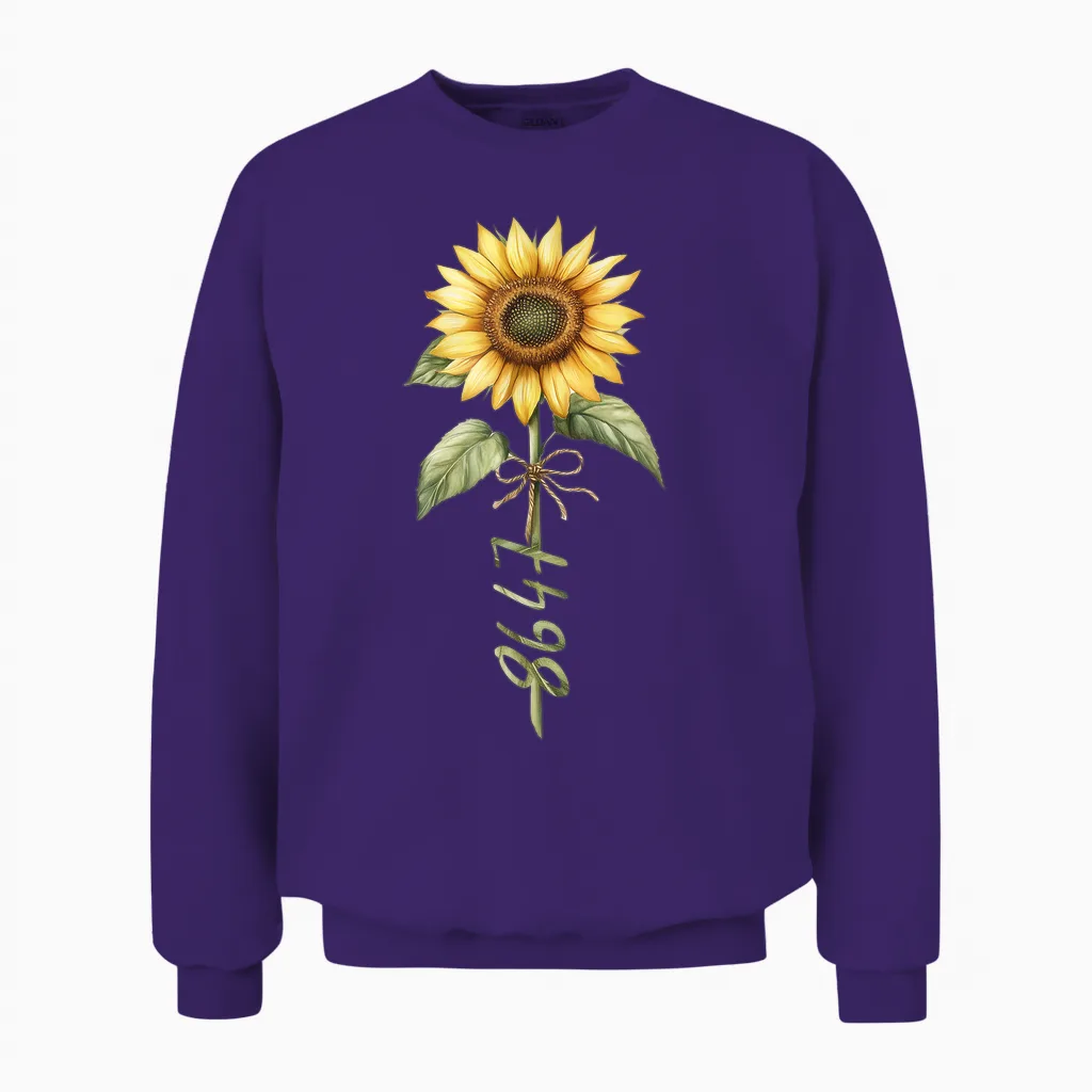 86 47 Floral Sunflower & Botanical Gift Unisex Sweatshirt in Purple