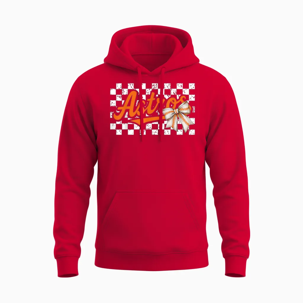 Retro Houston Last Name Pride Personalized Funny Outfits Unisex Hoodie in Red