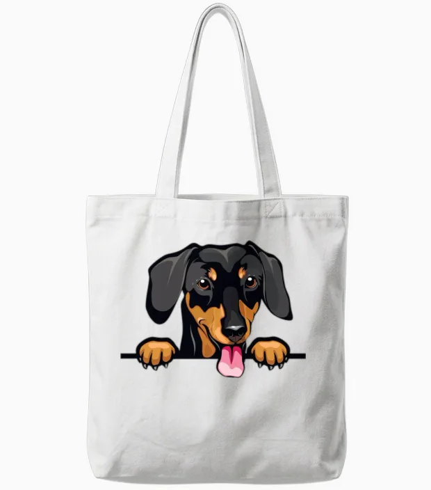 Dachshund Dog - Lovers Tote Bags in White