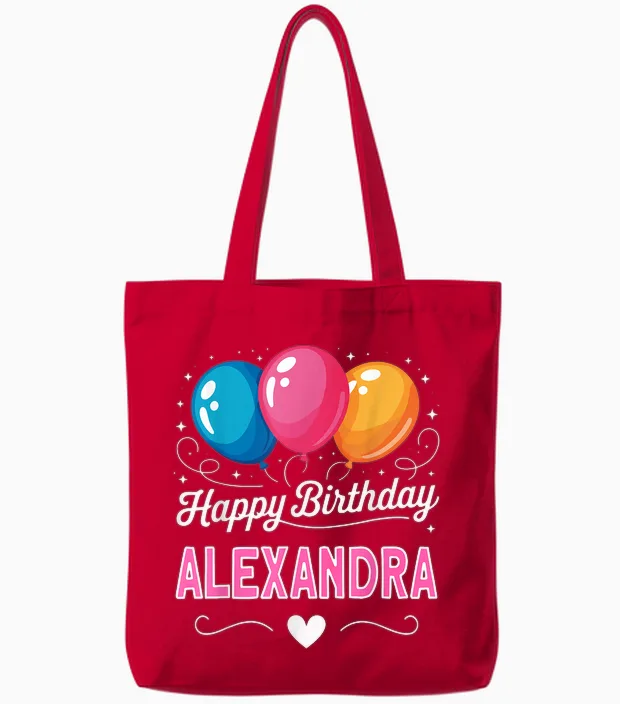Joyeux Anniversaire En Disant Alexandra Tote Bags in Red