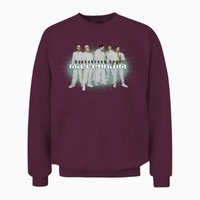 Backstreet Boys – Millenium Pose 2025 White Unisex Sweatshirt - Maroon