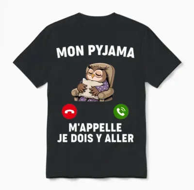 Humor Pajamas M'appelle Nap Night Bed Go Sleep Hour Unisex T-Shirt - Black