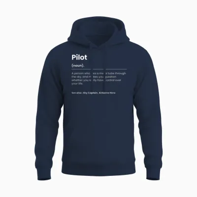 Funny Pilot Unisex Hoodie - Navy