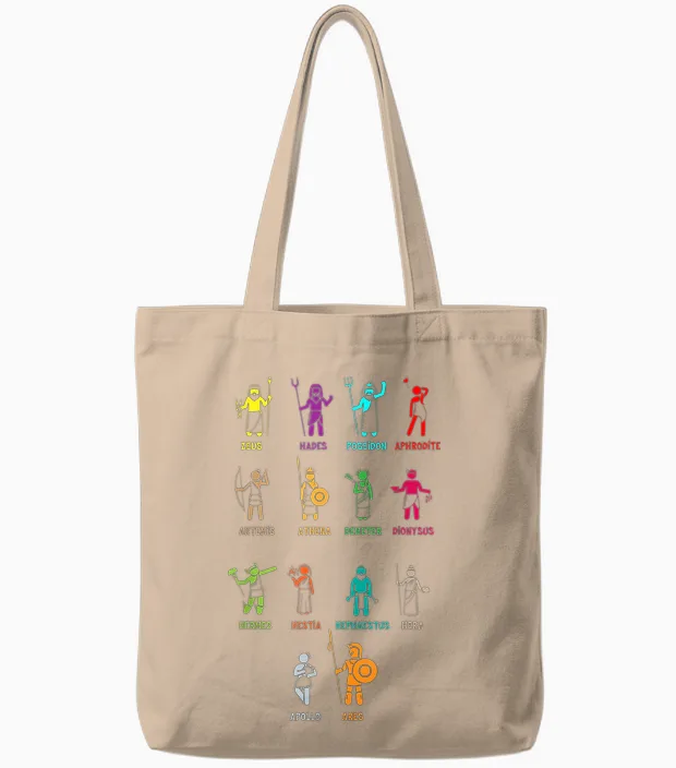 Greek Mythology Gods - Gods of Greece T-Shirt Small Tote Bags in Natural