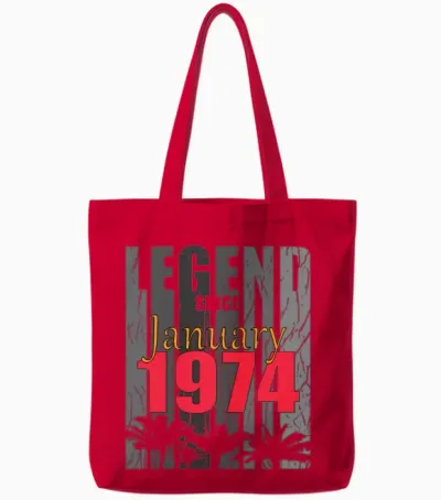 Born 1974 January Vintage Gift Tote Bags - Red