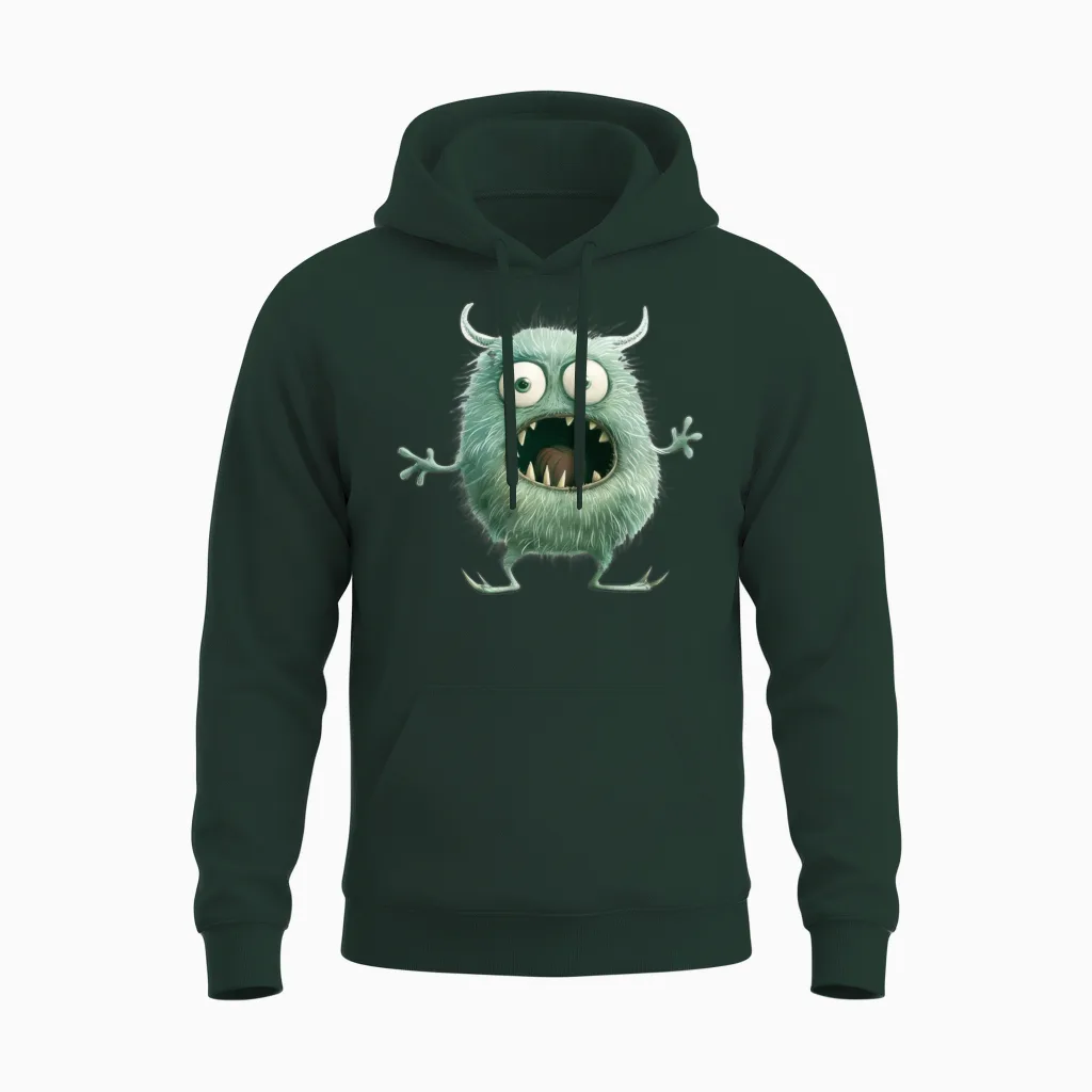 Funny Monster Unisex Hoodie in Forest
