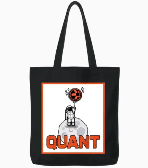 Quant Crypto Shirt Crypto Blockchain Money Gift Tote Bags in Black