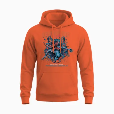 Stranger Things : Demogorgon Live the Upside Down T-Shirt, Black, S Unisex Hoodie - Orange