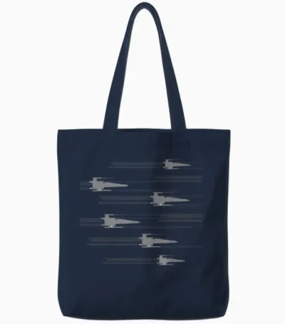 Star Wars X-Wing Starfighters Soar Pattern Tote Bags - Navy