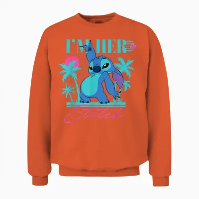 Disney Stitch Retro ’90s Couples Matching I’m Her Stitch Unisex Sweatshirt - Orange