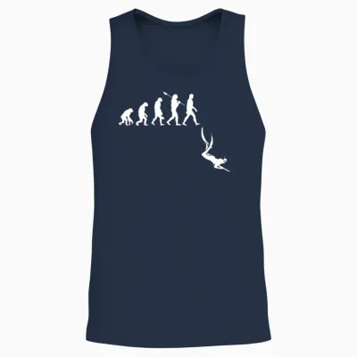 Spearfishing Evolution, Spear Fishing Unisex Tank Top - Navy