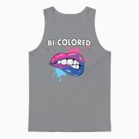 Bi-Colored Bisexual Rainbow Pride Bisexuality Lgbt Unisex Tank Top in Sport Grey - 1