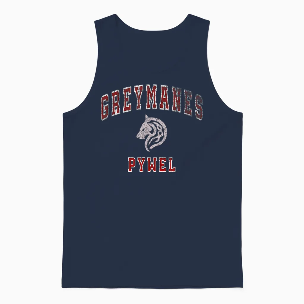 Distressed Greymanes Crimson Desert Pywel Funny Design Unisex Tank Top in Navy