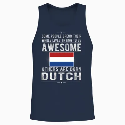Proud Dutch Flag Netherlands Heritage Dutch Roots Unisex Tank Top - Navy