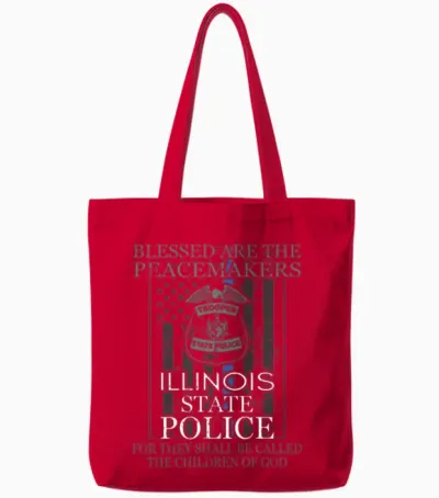 Illinois State Police Support Illinois State Trooper Tote Bags - Red