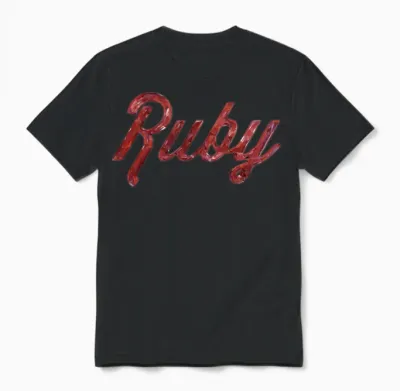 Ruby Stylized Text Unisex T-Shirt - Black