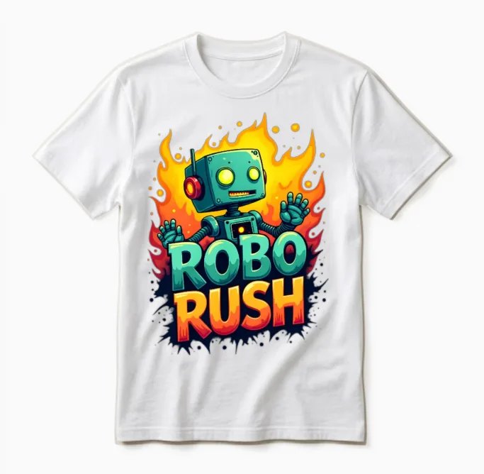 Robo Rush Unisex T-Shirt in White