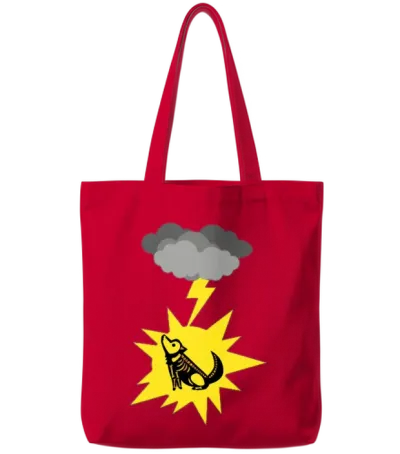 Bolt Dog Tote Bags - Red