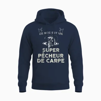 Ce Mec Est Un Super Pêcheur De Carpe Humour Unisex Hoodie - Navy