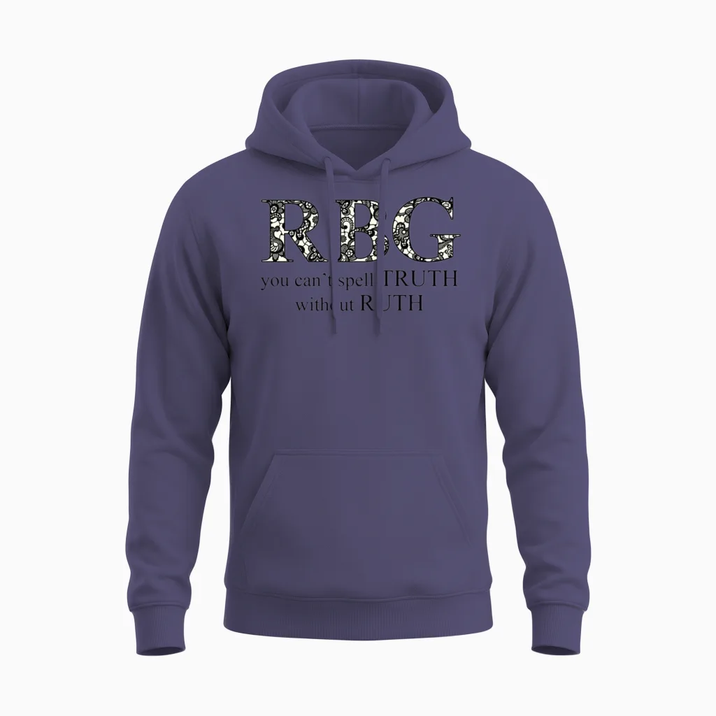 Rbg Lace No Truth Without Ruth Unisex Hoodie in Heather Sport Dark Navy