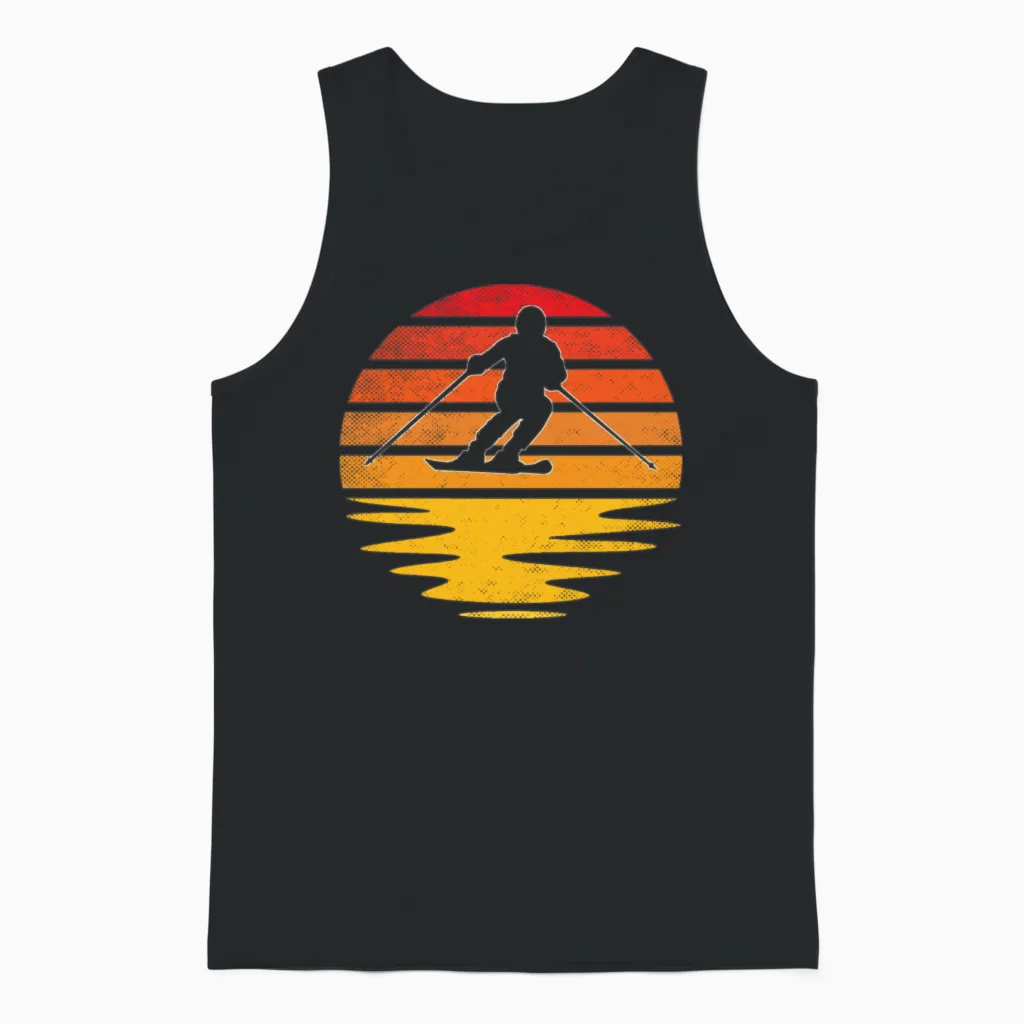 Ski Retro Unisex Tank Top in Black
