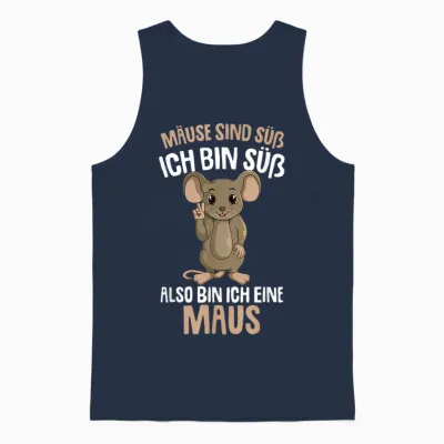 Mice Are Cute Women's Children's Girls Mouse T-Shirt, Black Unisex Tank Top - Navy