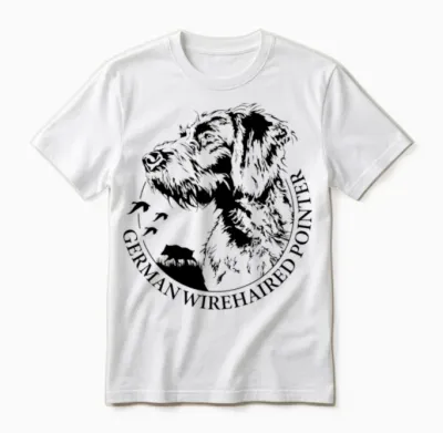German Wirehaired Pointer Portrait Dog Mom Hound Unisex T-Shirt - White