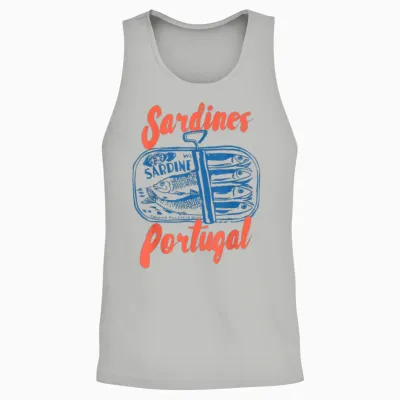 Sardines Tinned Fish Retro Graphic for Men Women Unisex Tank Top - Ash