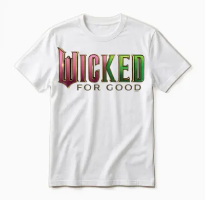 Wicked: for Good Pink to Green Logo Unisex T-Shirt - White