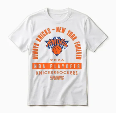Nba 2026 Playoffs Mantra Knicks Over the Rainbow Unisex T-Shirt - White