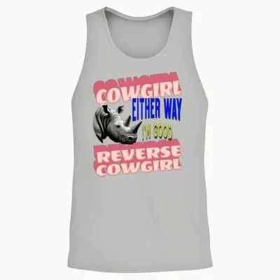 Cowgirl Reverse Cowgirl Either Way I'm Good Unisex Tank Top - Ash