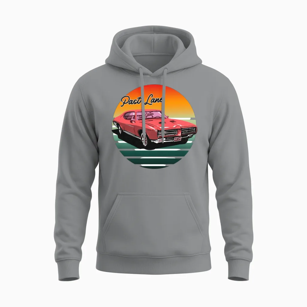 Past Lane Retro Muscle Car Cars & Unisex Hoodie - Sport Grey