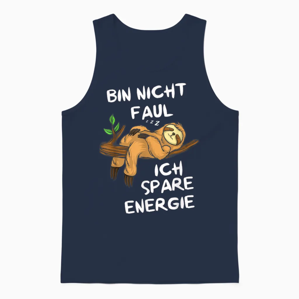 Morgenmuffel Chill Employee Sleep Shirt by Sloth Tired T-Shirt, Black Unisex Tank Top in Navy