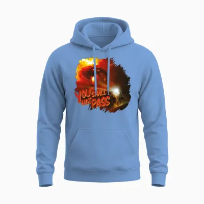 The Lord of the Rings Gandalf and the Balrog Quote Unisex Hoodie - Carolina Blue