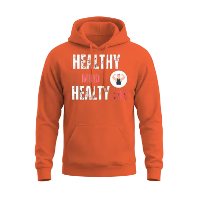 Healthy Eating Health Wellness Motivational Quote Unisex Hoodie - Orange