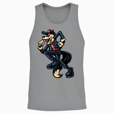 Retro Dancing Wolf Unisex Tank Top - Sport Grey