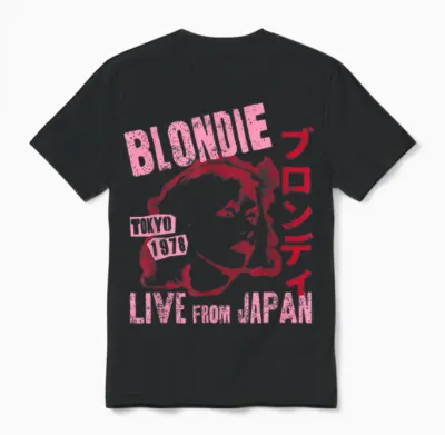Blondie Live from Japan Flyer Vintage Band Unisex T-Shirt - Black