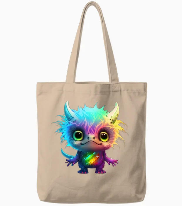 Monster Funny Tote Bags in Natural