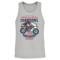Motocross Retro Classic Motorcycle Unisex Tank Top - Ash – 2