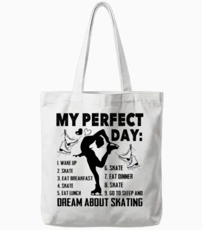 Funny Figure Skating Tote Bags - White